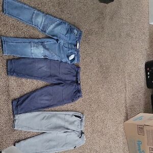 Trendy Denim and Jogger Pants Trio